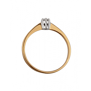 Золотое кольцо с бриллиантом (01-18928167) фотография
