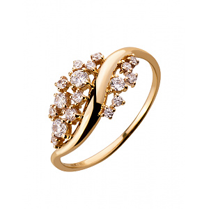 Золотое кольцо с цирконием куб. (01-18977867) фотография