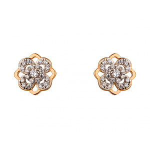 Золотые серьги с цирконием куб. (01-19305967) фотография