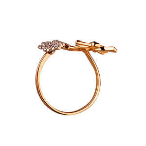 Золотое кольцо с цирконием куб. (01-200159867) фотография