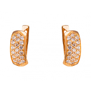 Золоті сережки з цирконієм куб. (01-200343567) фотографія