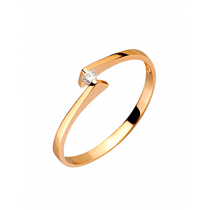 Золота каблучка з діамантом (01-200413867) фотографія