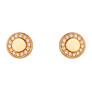 Золотые серьги с цирконием куб. (01-200432967) фотография