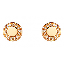 Золотые серьги с цирконием куб. (01-200432967)