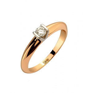 Золотое кольцо с бриллиантом (01-200542667) фотография