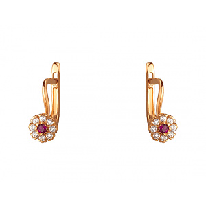 Золоті сережки з фіанітом (цирконієм куб.) (01-200633467) фотографія