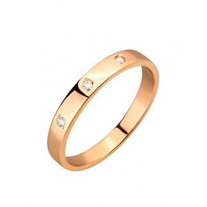 Золота обручка з діамантами (01-200745967) фотографія