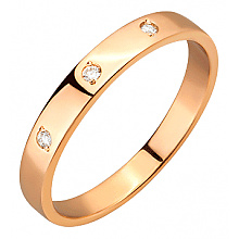 Золота обручка з діамантами (01-200745967)