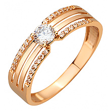 Золота каблучка з фіанітом (цирконієм куб.) (01-200781067)