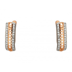 Золоті сережки з фіанітом (цирконієм куб.) (01-200783567) фотографія