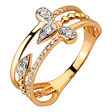 Золота каблучка з фіанітом (цирконієм куб.) (01-200851667)