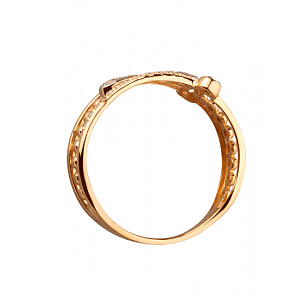 Золота каблучка з фіанітом (цирконієм куб.) (01-200851667) фотографія