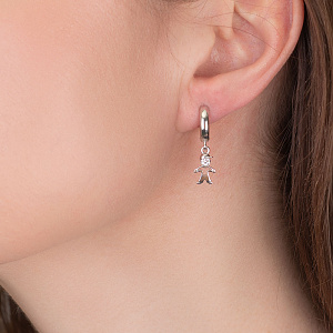 Золотые серьги с фианитами (2б_с-263) фотография