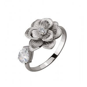 Золота каблучка з фіанітами (2б_к-316) фотографія