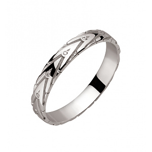 Золота обручка з діамантами (2б_к-309) фотографія