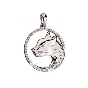 Золотой кулон с фианитами (кубическим цирконием) (2б_п-278) фотография