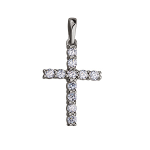 Золотий хрестик з фіанітами (2п-136) фотографія