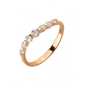 Золота каблучка з цирконієм куб. (01-19316168) фотографія