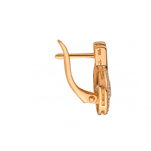 Золотые серьги с цирконием куб. (01-200137468) фотография