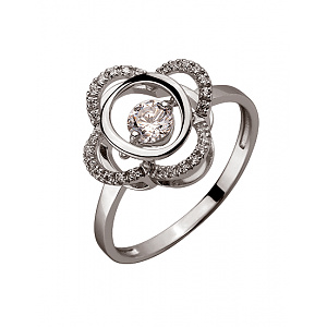 Золотое кольцо с цирконием куб. (01-200257968) фотография