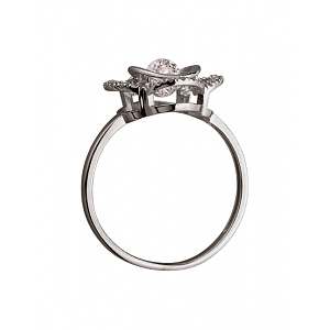 Золотое кольцо с цирконием куб. (01-200257968) фотография