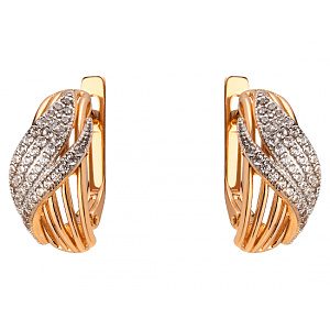 Золотые серьги с цирконием куб. (01-200264768) фотография