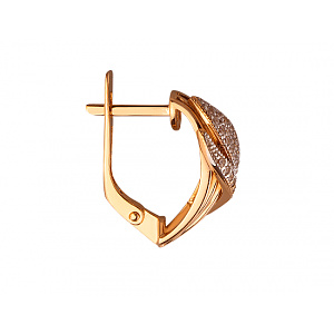 Золотые серьги с цирконием куб. (01-200264768) фотография