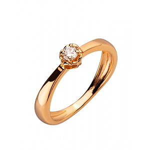Золотое кольцо с бриллиантом (01-200291168) фотография