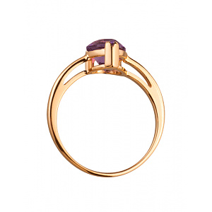 Золота каблучка з аметистом (01-200323768) фотографія