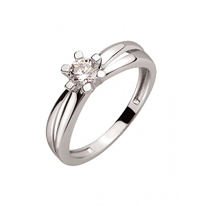 Золотое кольцо с цирконием куб. (01-200355568) фотография