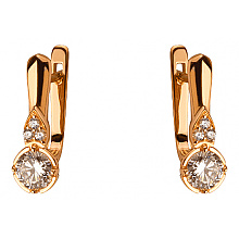 Золотые серьги с цирконием куб. (01-200374268)