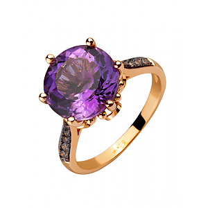 Золотое кольцо с аметистом (01-200428668) фотография