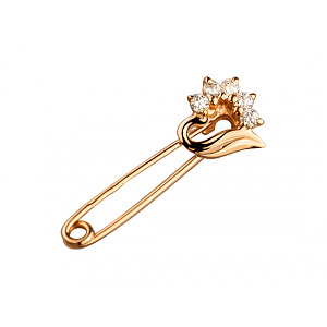 Золотая булавка с цирконием куб. (01-200487568) фотография