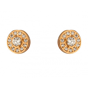 Золотые серьги с цирконием куб. (01-200530768) фотография