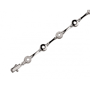 Золотой  браслет с цирконием куб. (01-200590068) фотография