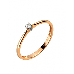 Золота каблучка з діамантом (01-200608568) фотографія