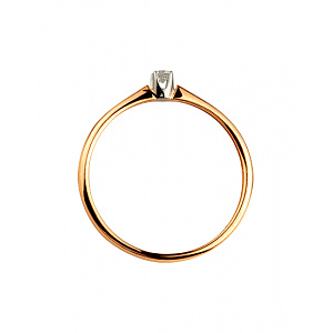 Золота каблучка з діамантом (01-200608568) фотографія