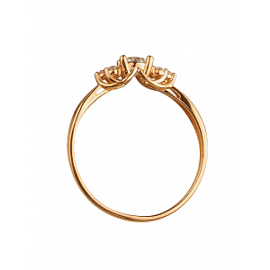 Золотое кольцо с цирконием куб. (01-200616868) фотография