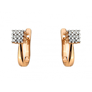 Золоті сережки з діамантами (01-200773368) фотографія