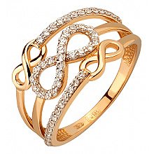 Золота каблучка з фіанітом (цирконієм куб.) (01-200838368)