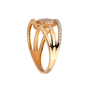 Золота каблучка з фіанітом (цирконієм куб.) (01-200838368) фотографія