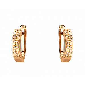 Золотые серьги с фианитом (цирконием куб.) (01-200845168) фотография