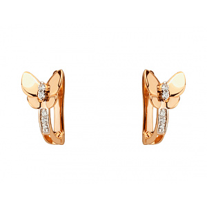 Золотые серьги с фианитом (цирконием куб.) (01-200858168) фотография