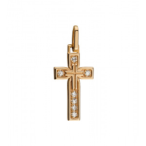 Золотой крестик с бриллиантами (1б_п-212) фотография