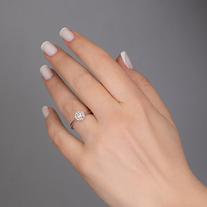 Золота каблучка з діамантами (2б_к-148) фотографія