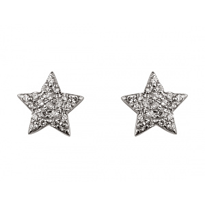 Золотые серьги с цирконием куб. (01-18375469) фотография