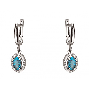 Золотые серьги с цирконием куб. (01-19017469) фотография