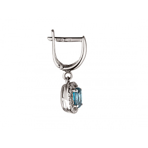 Золотые серьги с цирконием куб. (01-19017469) фотография