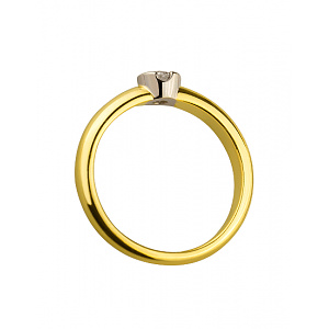 Золота каблучка з діамантом (01-19018069) фотографія