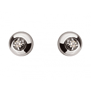 Золотые серьги с цирконием куб. (01-19043369) фотография